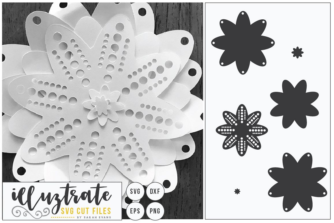 3D Flower SVG Cut Files - Flower SVG - Layered Flower DXF example image 1