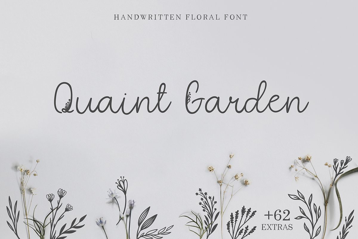 Quaint Garden Floral Font EXTRAS example image 1