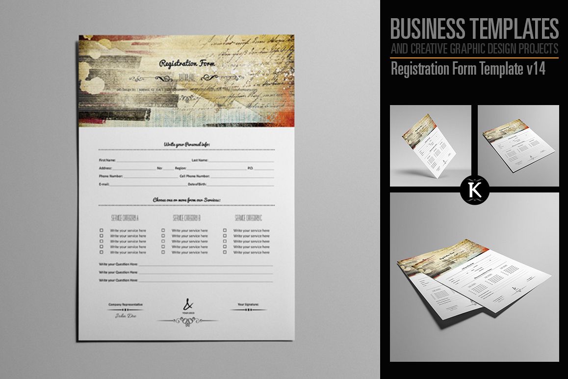 Registration Form Template v14 example image 1