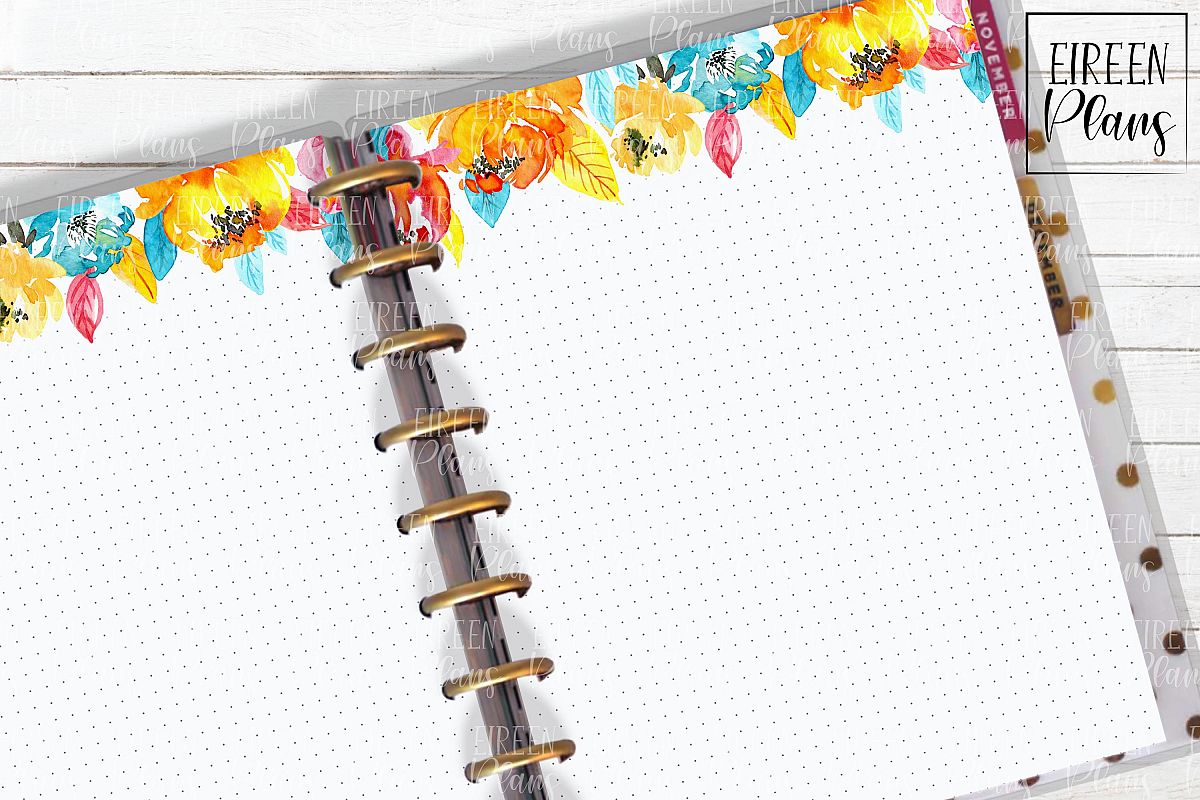 Set of bright floral notes for the Classic Happy Planner example image 1