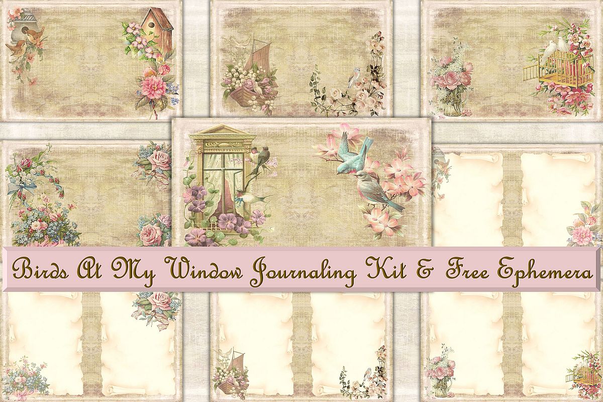 Journaling Kit with free ephemera & Clipart JPEG, PNG & PDF example image 1