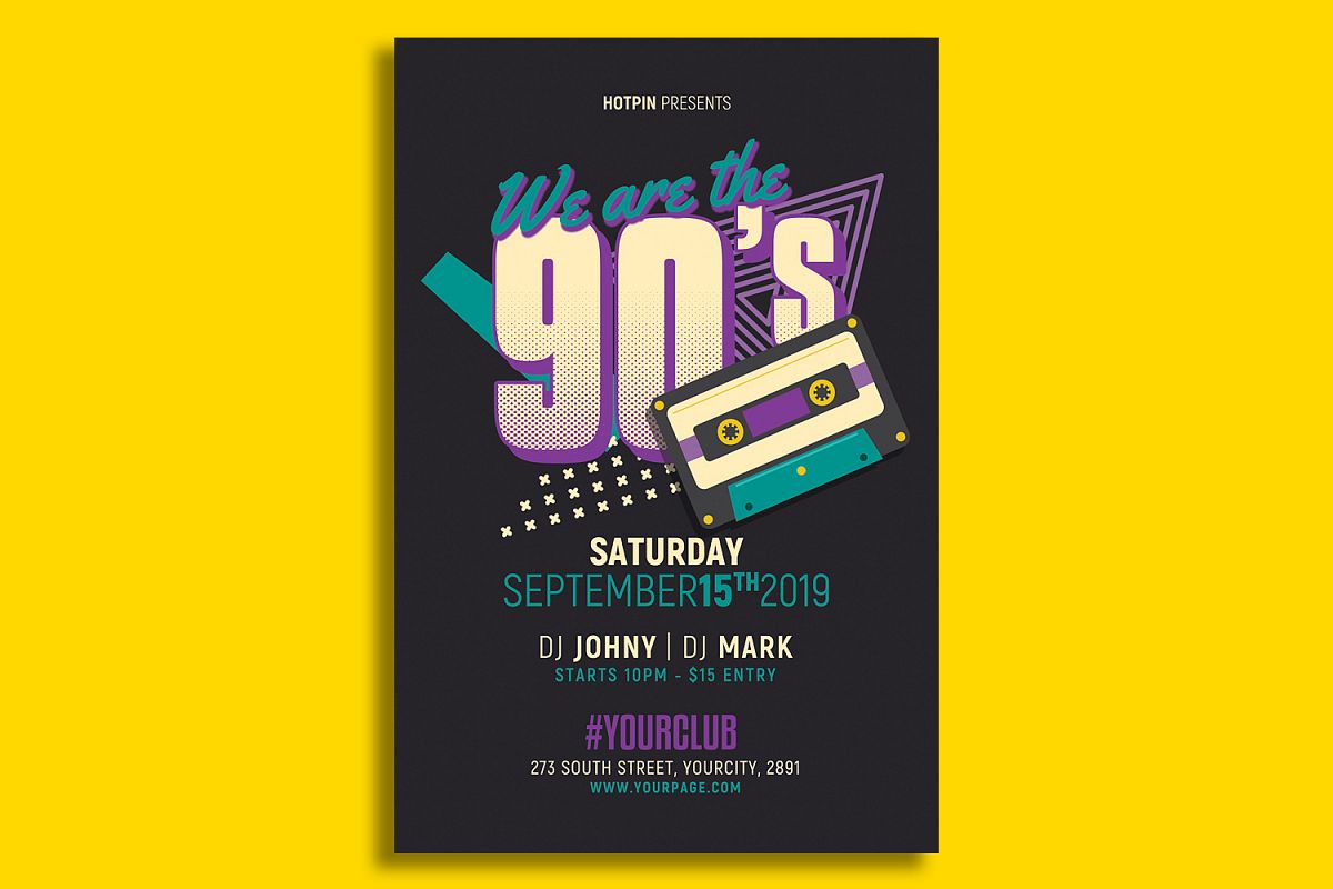 90s Party Flyer Template 292870 Flyers Design Bundles