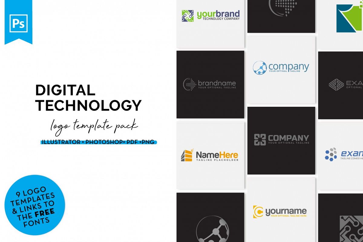 Technology Logo Design Set example image 1