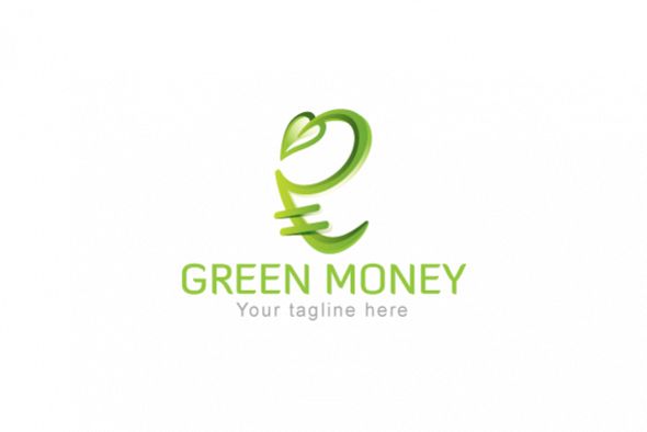 Green Money - Indian Rupee Icon Stock Logo example image 1