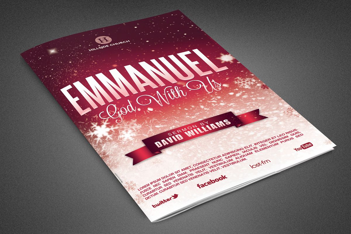 Emmanuel Church Bulletin Template example image 1