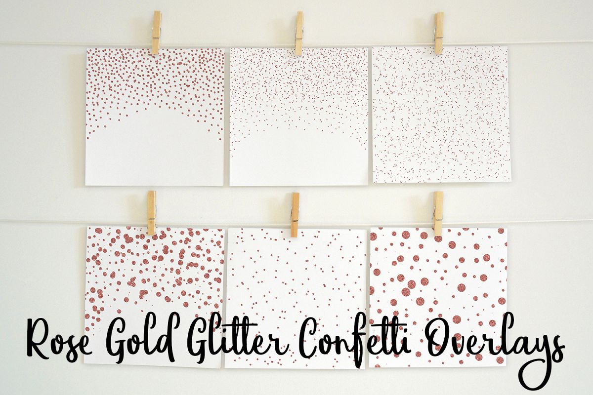Rose Gold Glitter Confetti Overlays example image 1