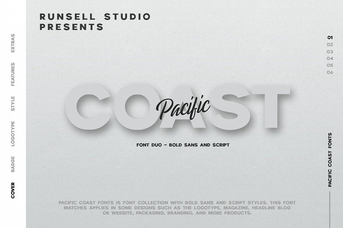 PACIFIC COAST Font + Extras example image 1