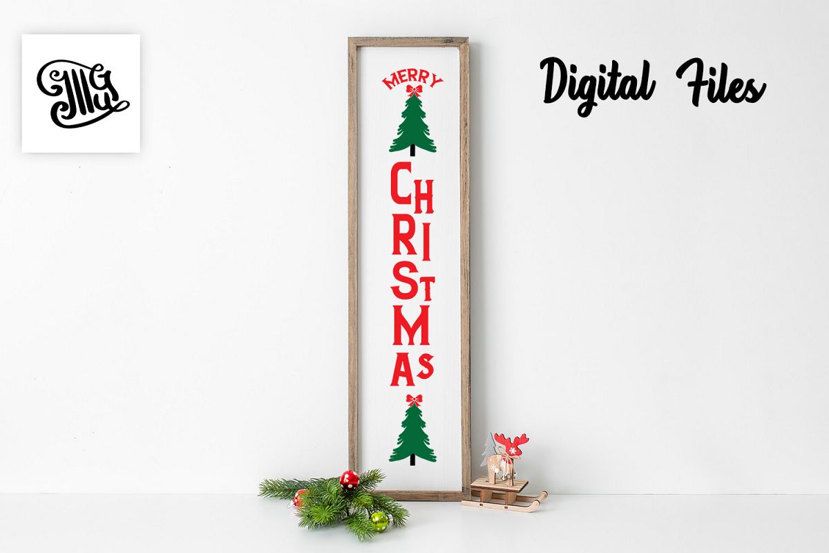 Download Merry Christmas Vertical Svg | Christmas Porch Sign Svg