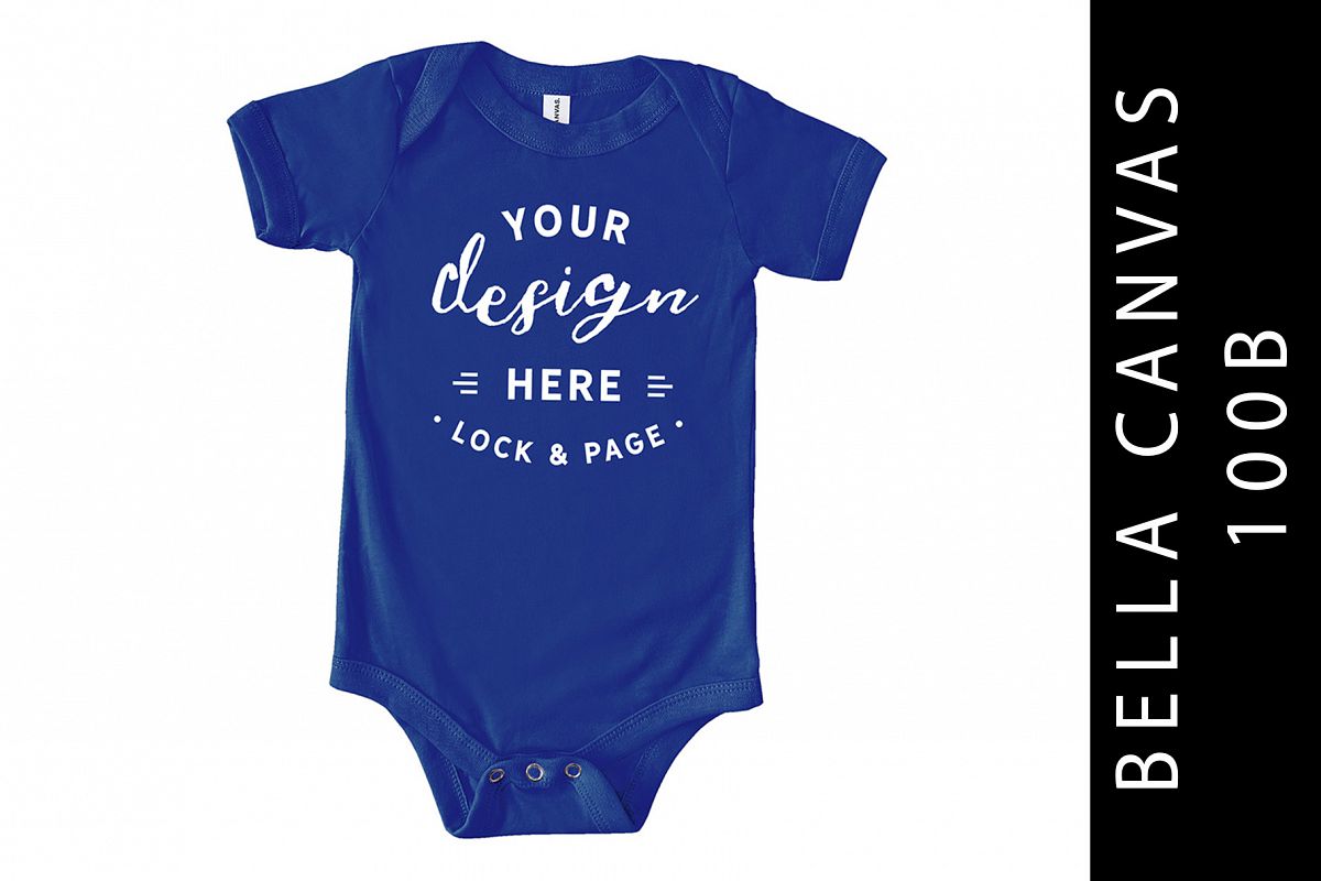Baby Bella Canvas 100B Romper Mockup Suit True Royal example image 1