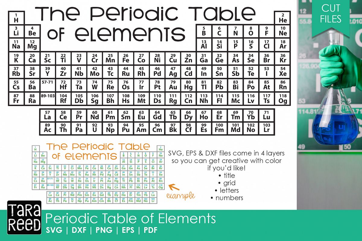 Periodic Table of Elements - Chemistry Cut Files for Crafter example image 1