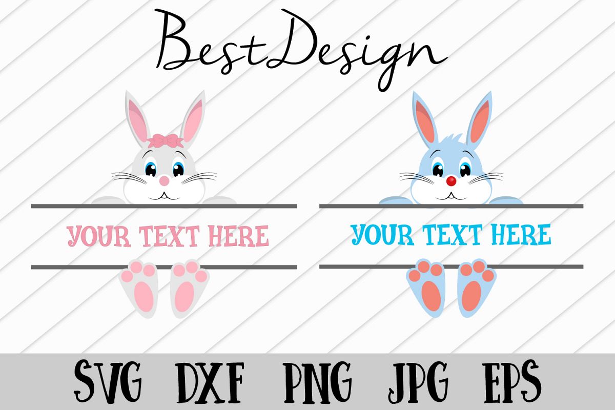 Easter Bunny Svg, Easter Monogram Svg,Easter Svg example image 1