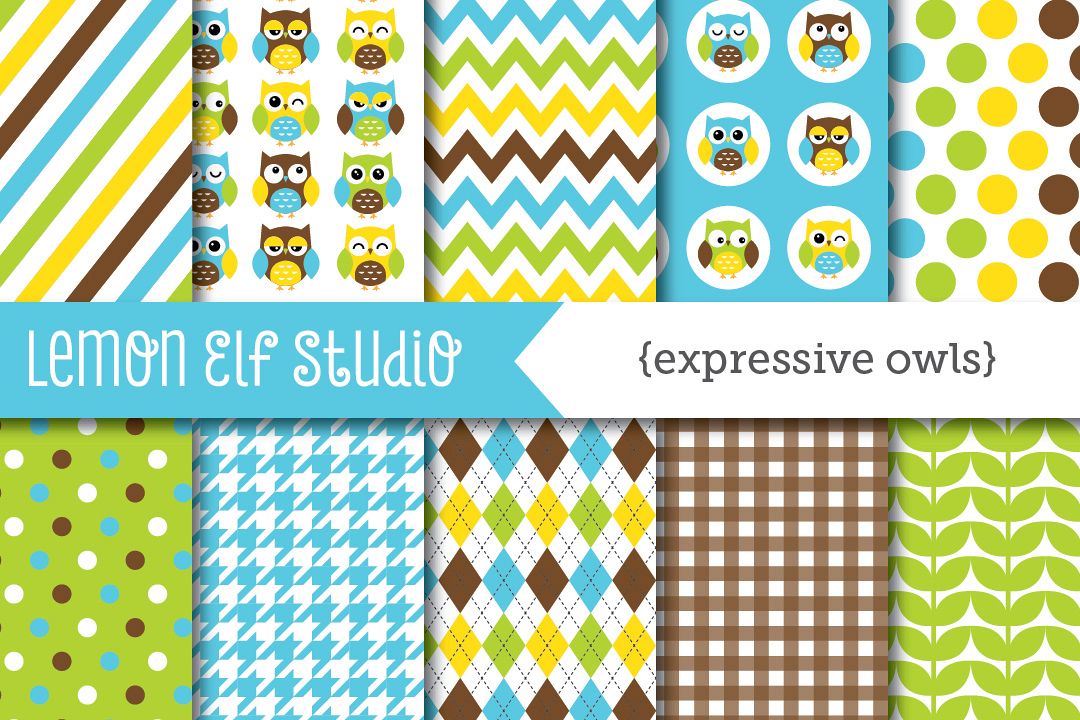 Expressive Owls-Digital Paper (LES.DP02A) example image 1