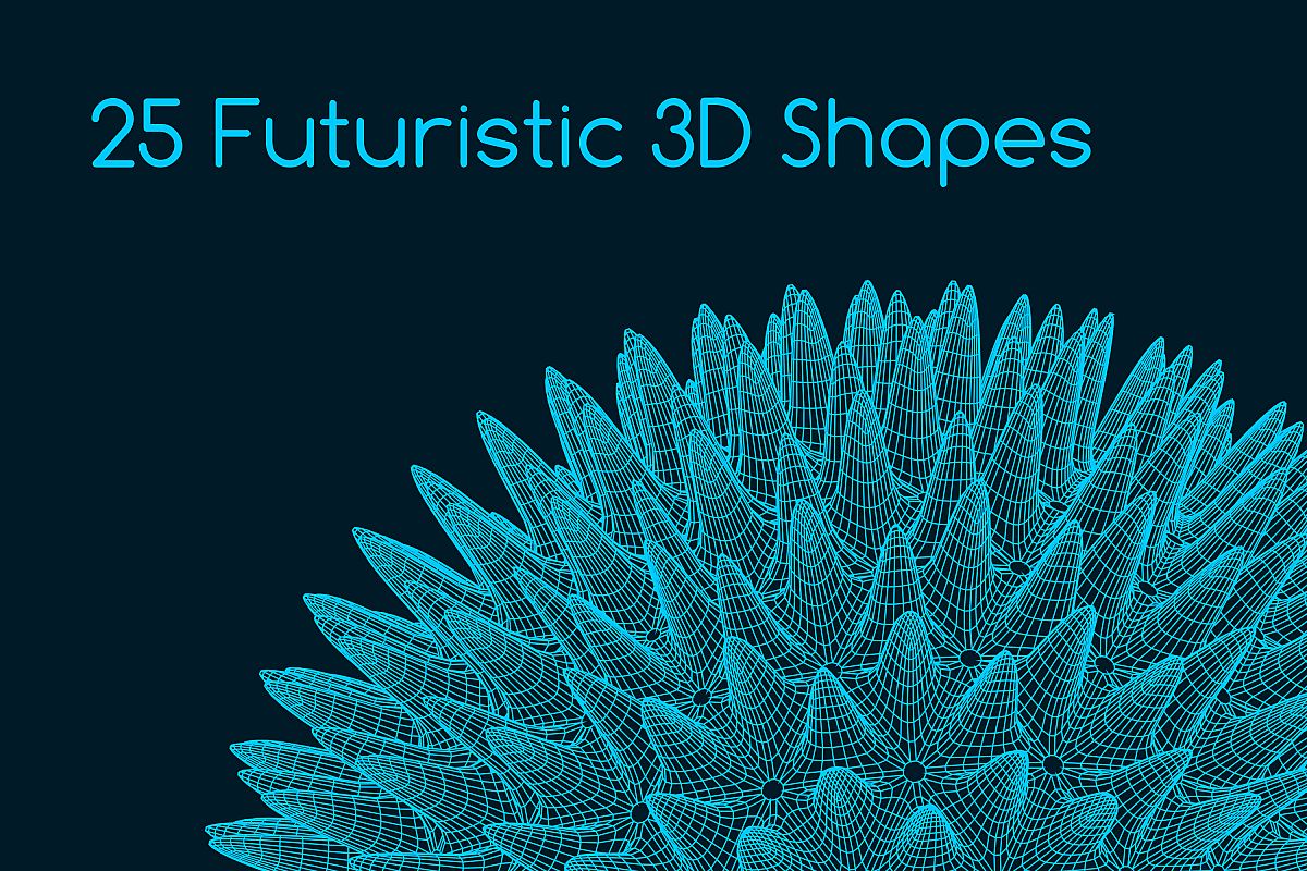 25 Futuristic 3D non-Euclidean Shapes-AI, EPS, PSD, JPG, PN example image 1
