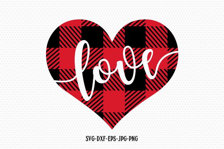 Valentines Day SVG, Love SVG, Plaid Love Heart