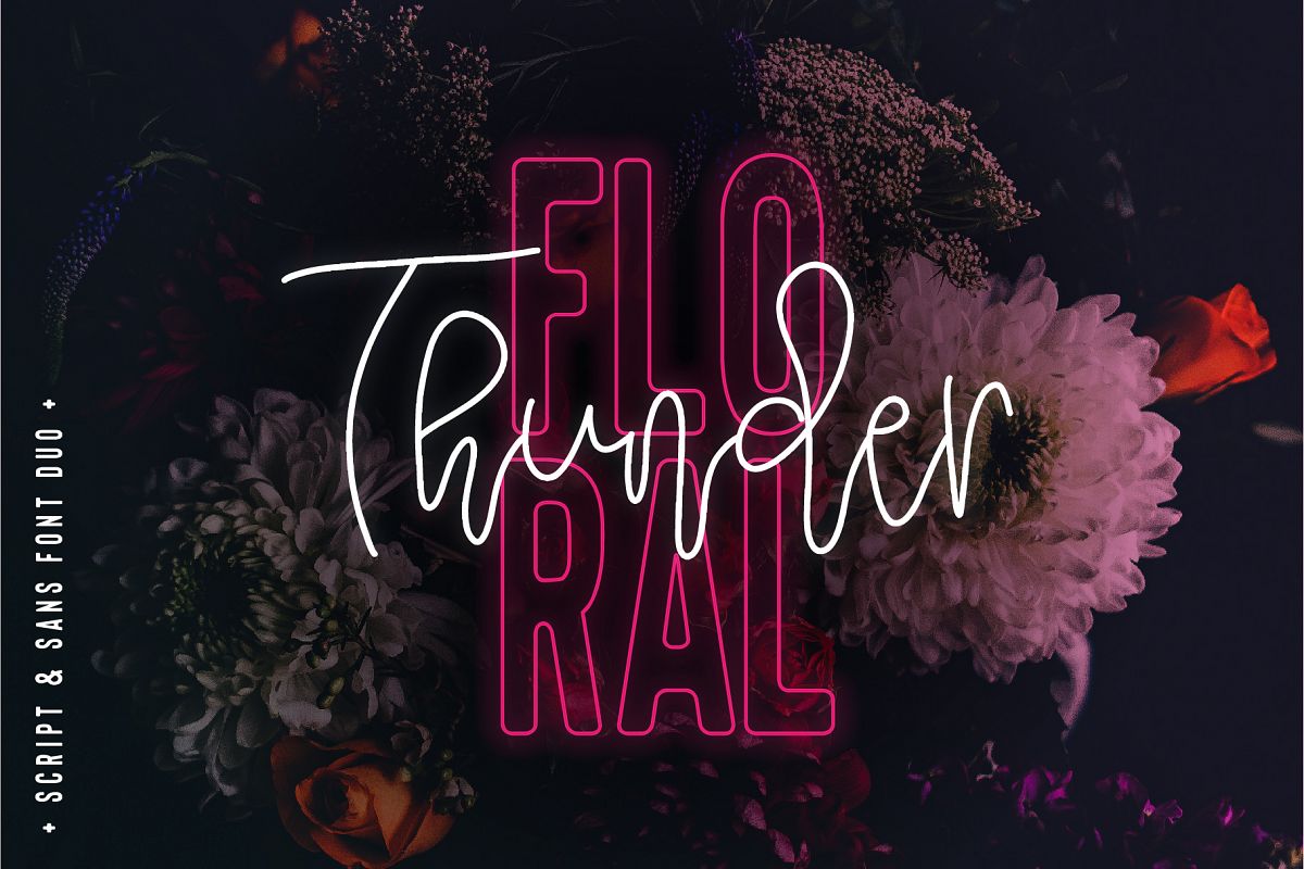 Floral Thunder Font Duo example image 1