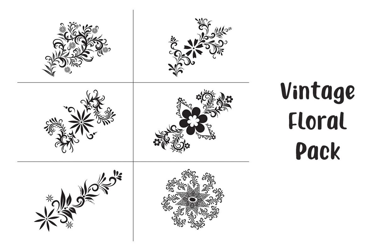 Vintage Floral Vectors example image 1