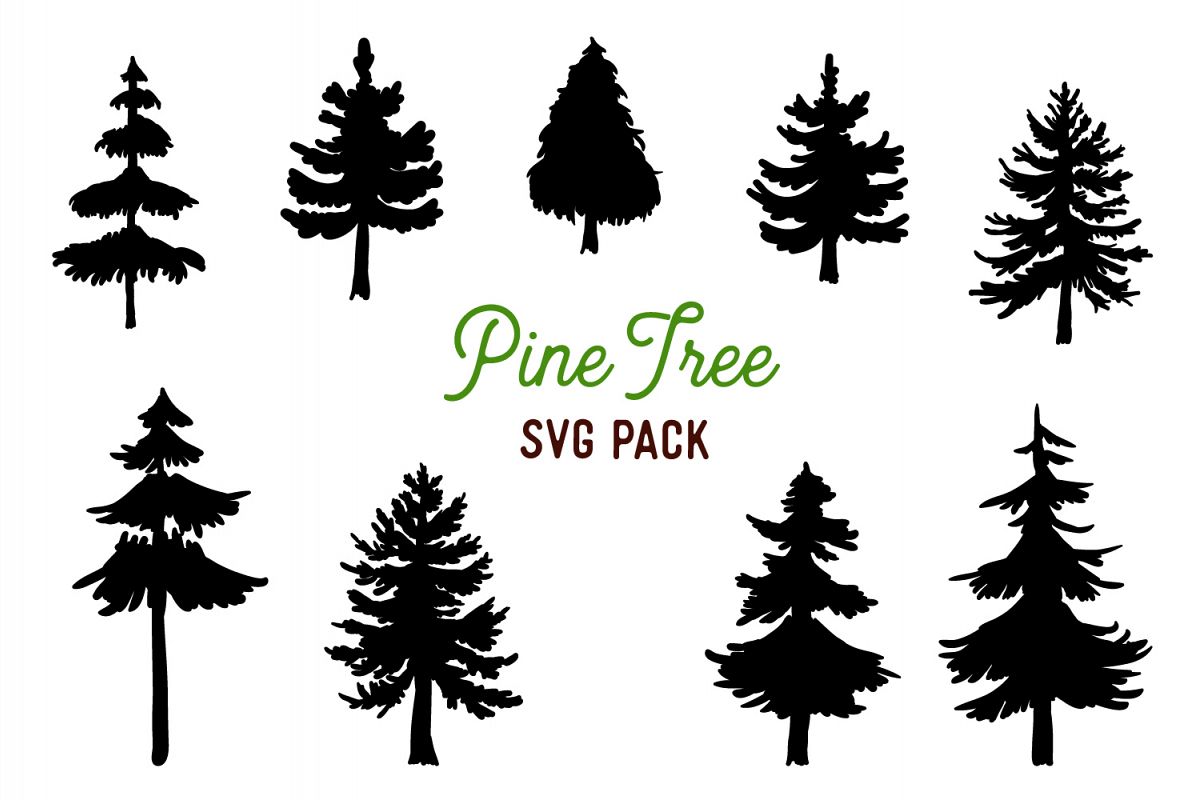 9 Vector Pine Tree Silhouette Illustrations