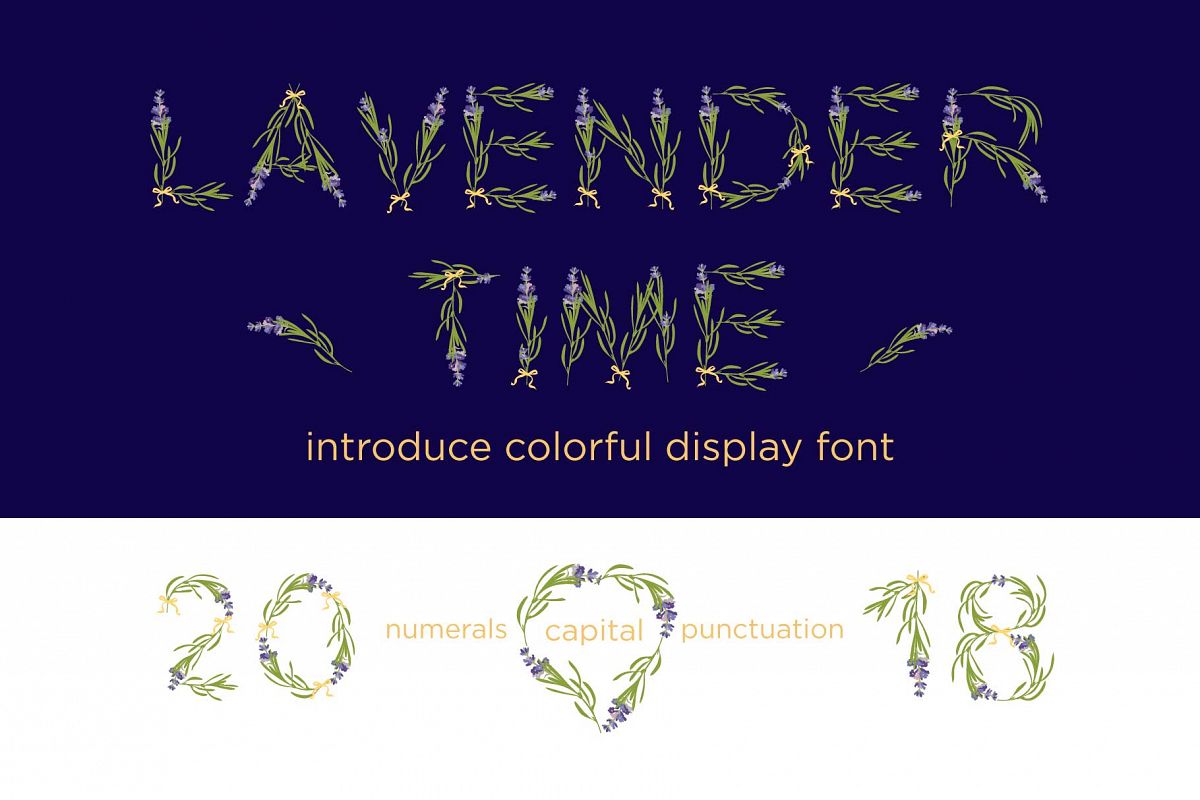 LAVENDER-TIME multicolor font example image 1
