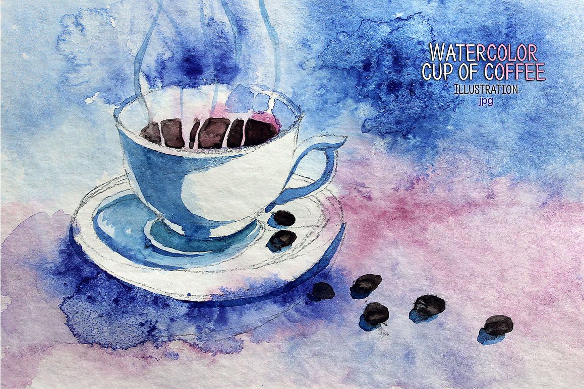 Watercolor cup of coffee example image 1