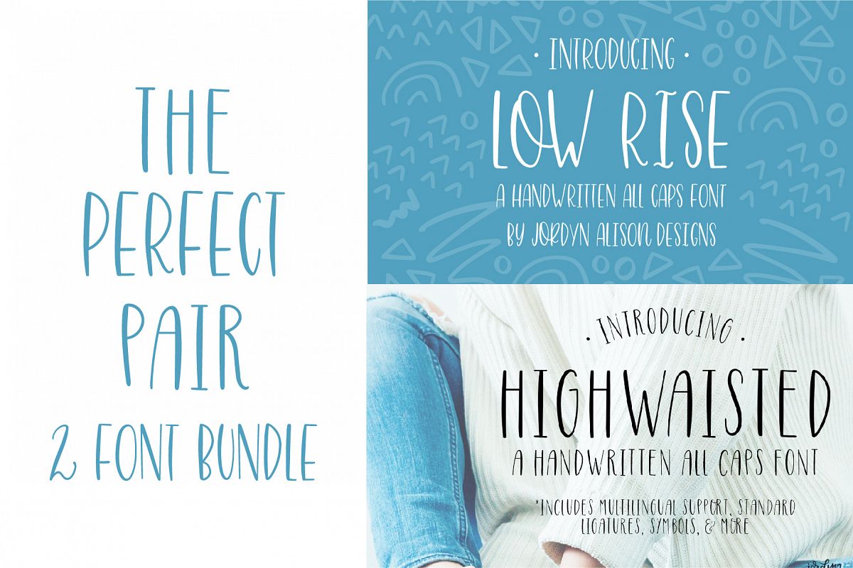 The Perfect Pair, Highwaisted and Low Rise Font Bundle example image 1