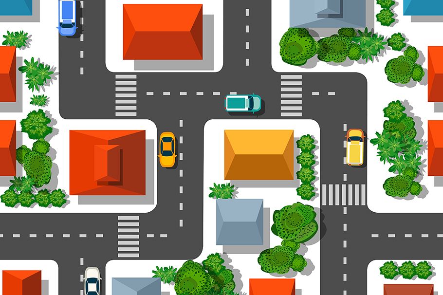 Top view of the plan city. Seamless repeating pattern. example image 1