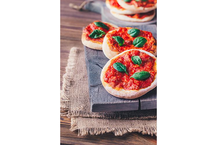 Mini Margherita pizzas with red cheese example image 1