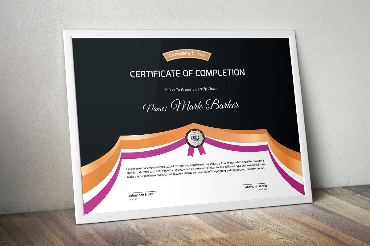 Certificate example image 1