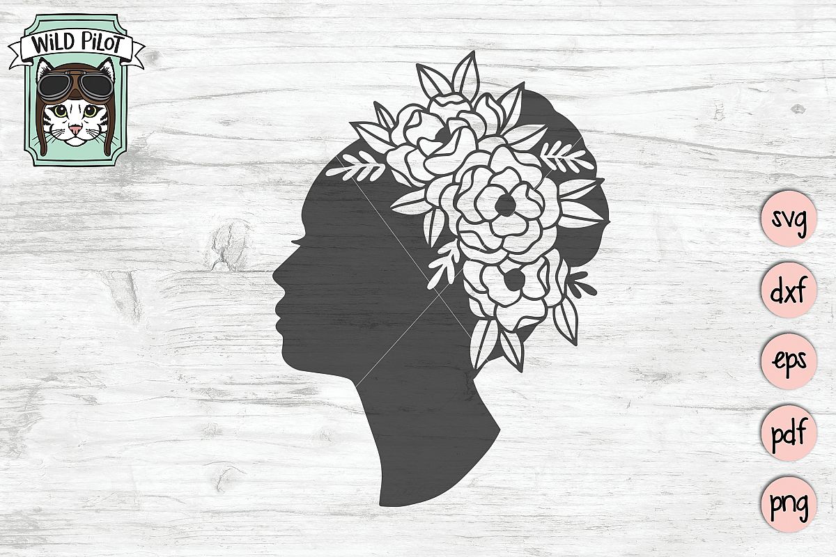 Womans Profile SVG, Womans Face Cut file, Female svg file example image 1