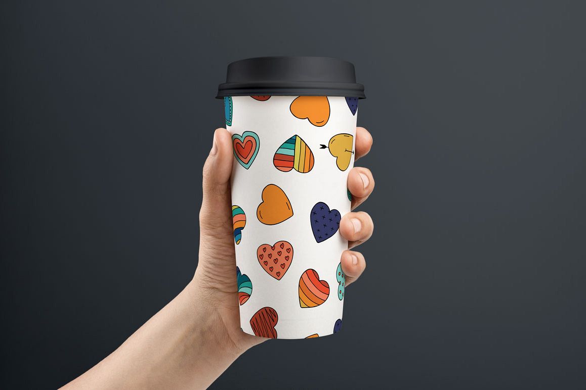 Collection of color hearts + pattern example image 1