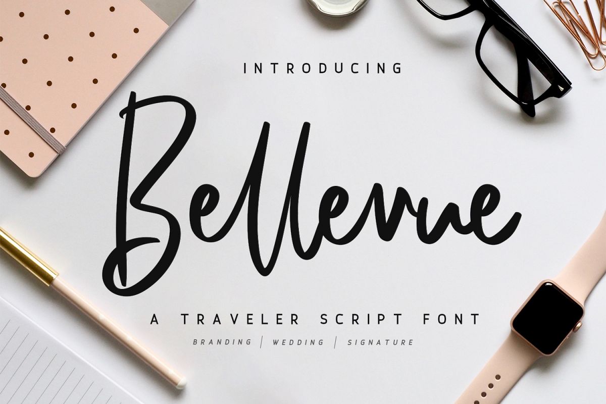 Bellevue // A Traveler Script Font example image 1