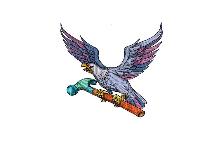 Eagle Clutching Hammer Mandala example image 1