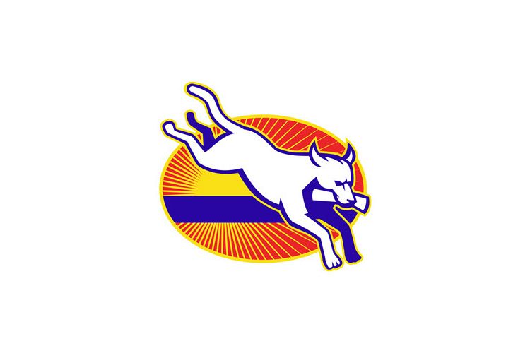Retriever Dog Training Jumping Hurdle Retro example image 1