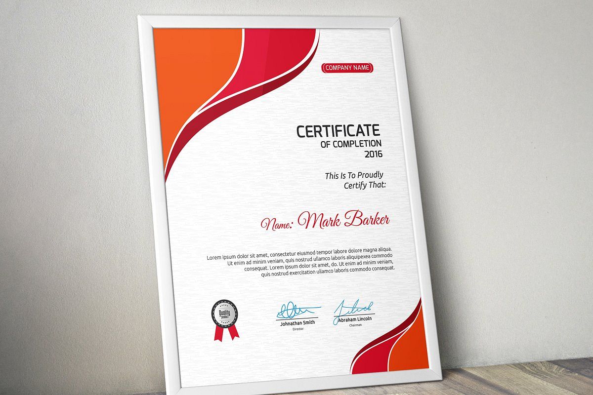 Certificate example image 1