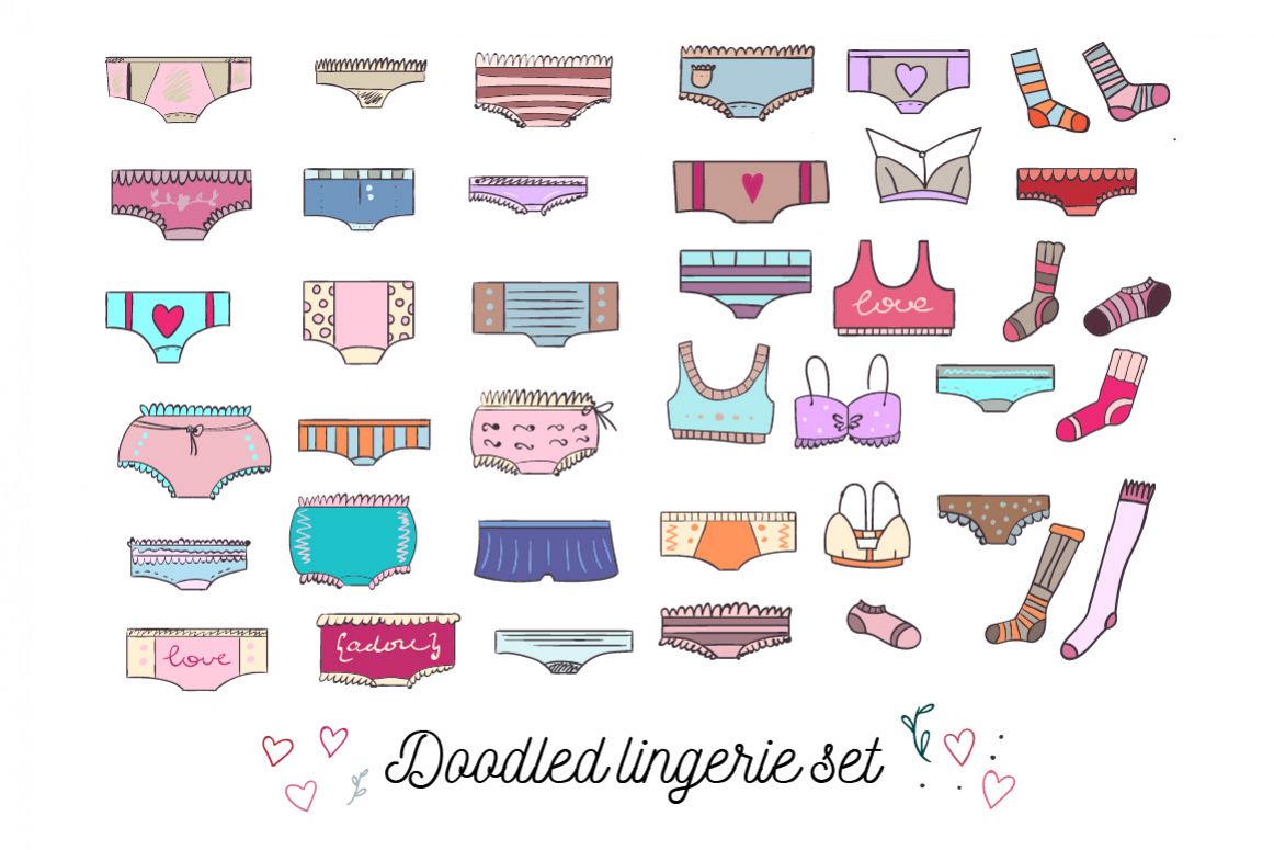 Doodled lingerie set example image 1