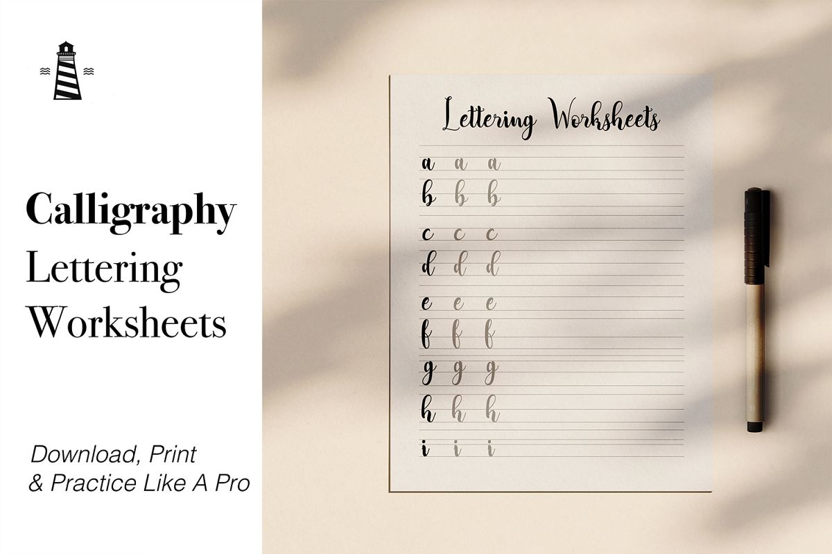Calligraphy Lettering Practice Sheet example image 1