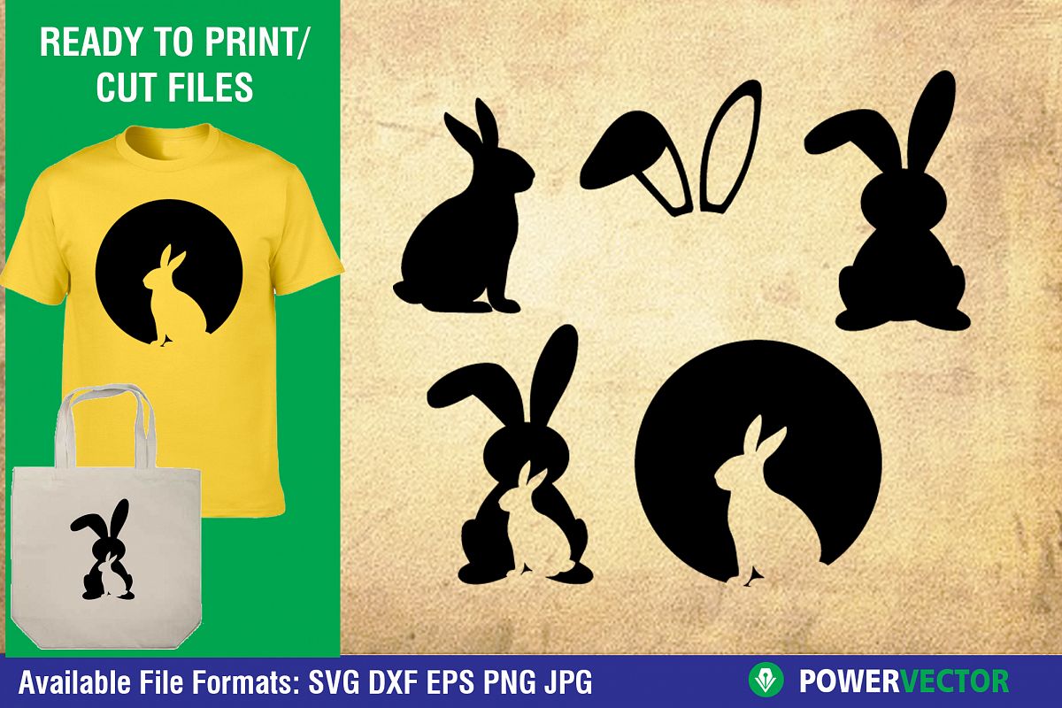 Easter Bunny SVG Vector Cut Files example image 1