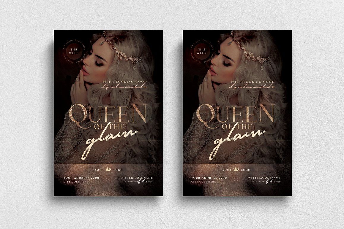 Queen Of The Glam Flyer Template example image 1