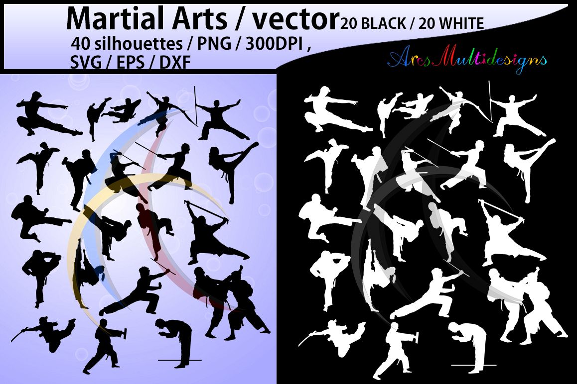 Martial arts SVG / High Quality /Martial art silhouette / Martial arts cliparts / karate silhouette/ silhouette /300 DPI / EPS / PNg/ DXf example image 1