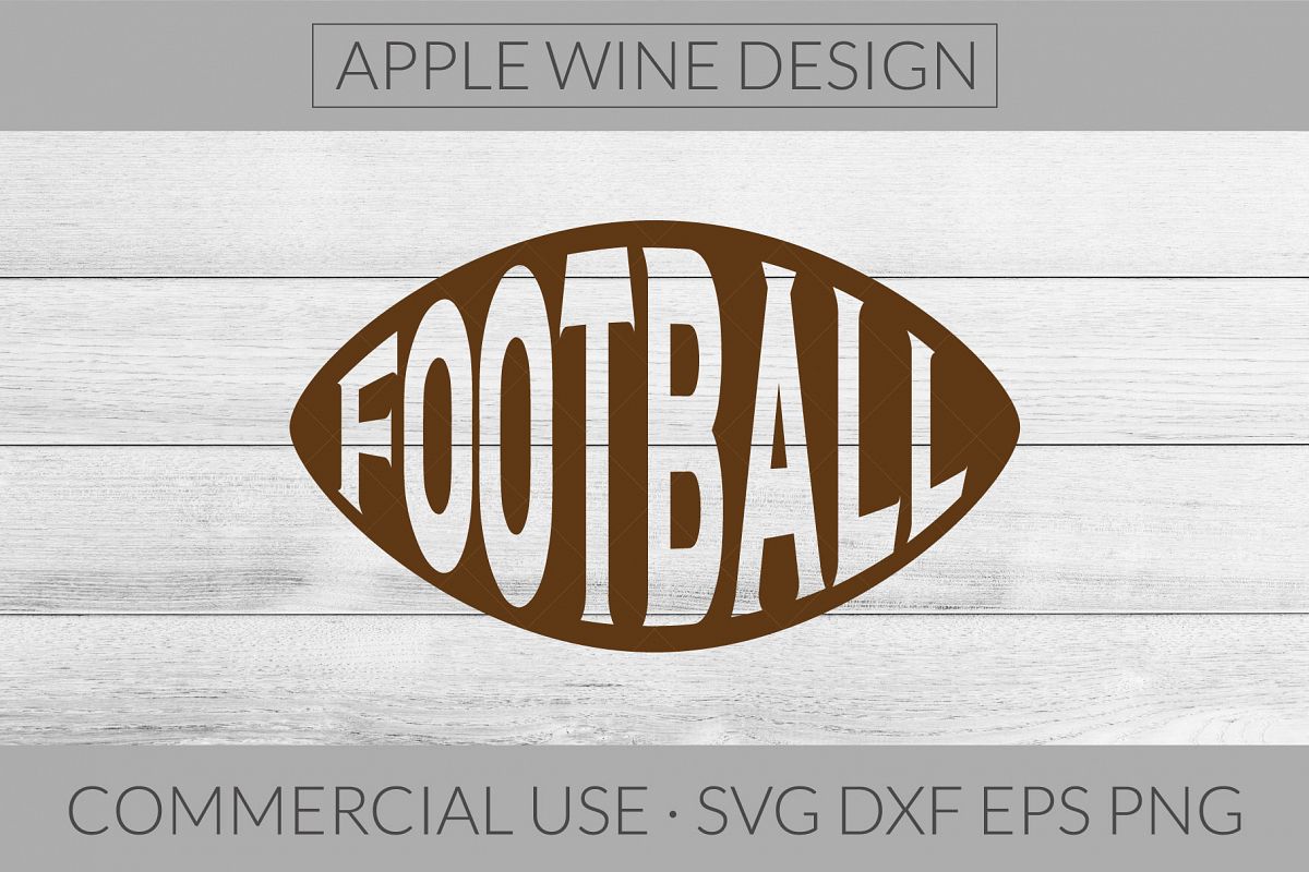 Football Cutout SVG DXF PNG EPS Cutting File example image 1