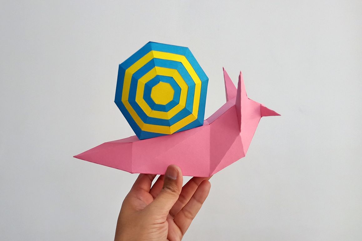 DIY Papercraft Snail,Paper Snail model,Printables,Paper toy example image 1