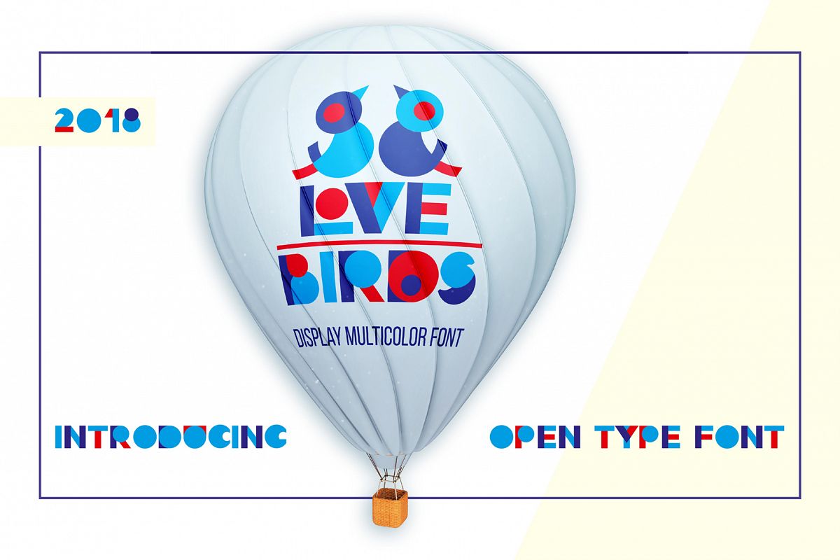 LOVE-BIRDS multicolor font example image 1