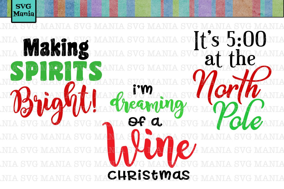 Download Christmas Wine Glasses SVG Bundle 1, SVG Files Wine ...