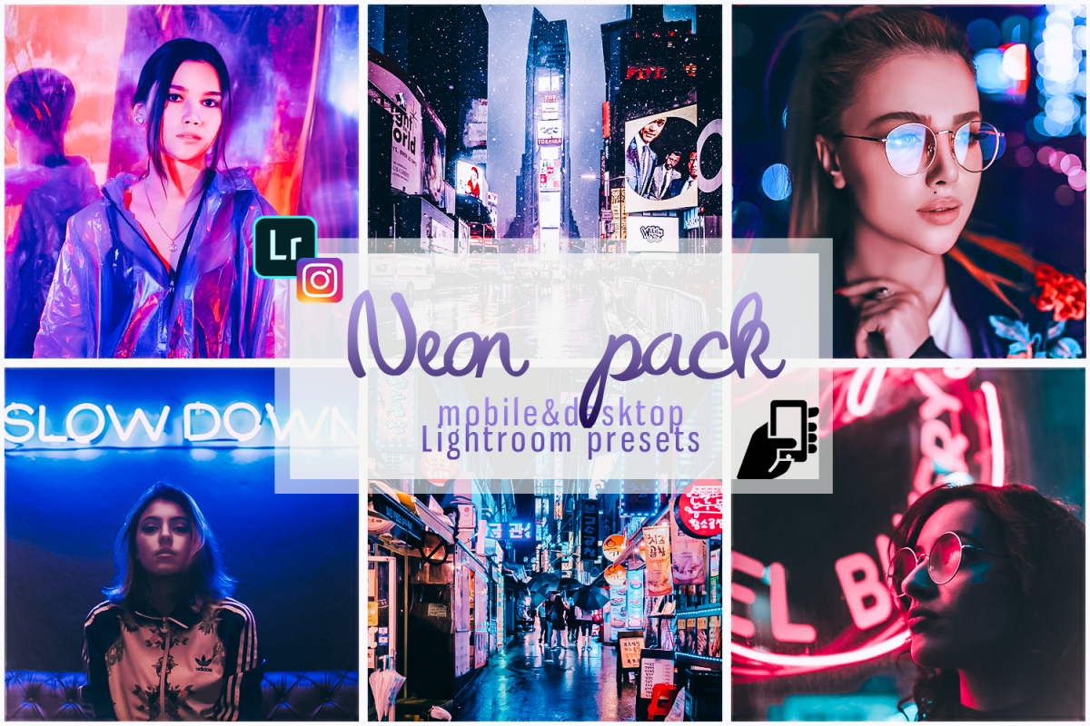 Neon preset lightroom mobile pc instagram effects filter example image 1