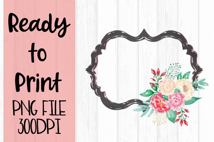 Spring Monogram Frame Ready to Print example image 1