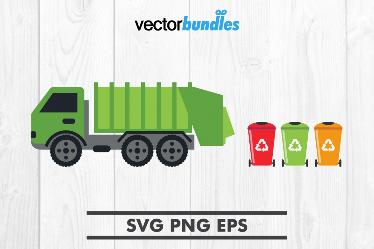 Garbage truck clip art svg example image 1