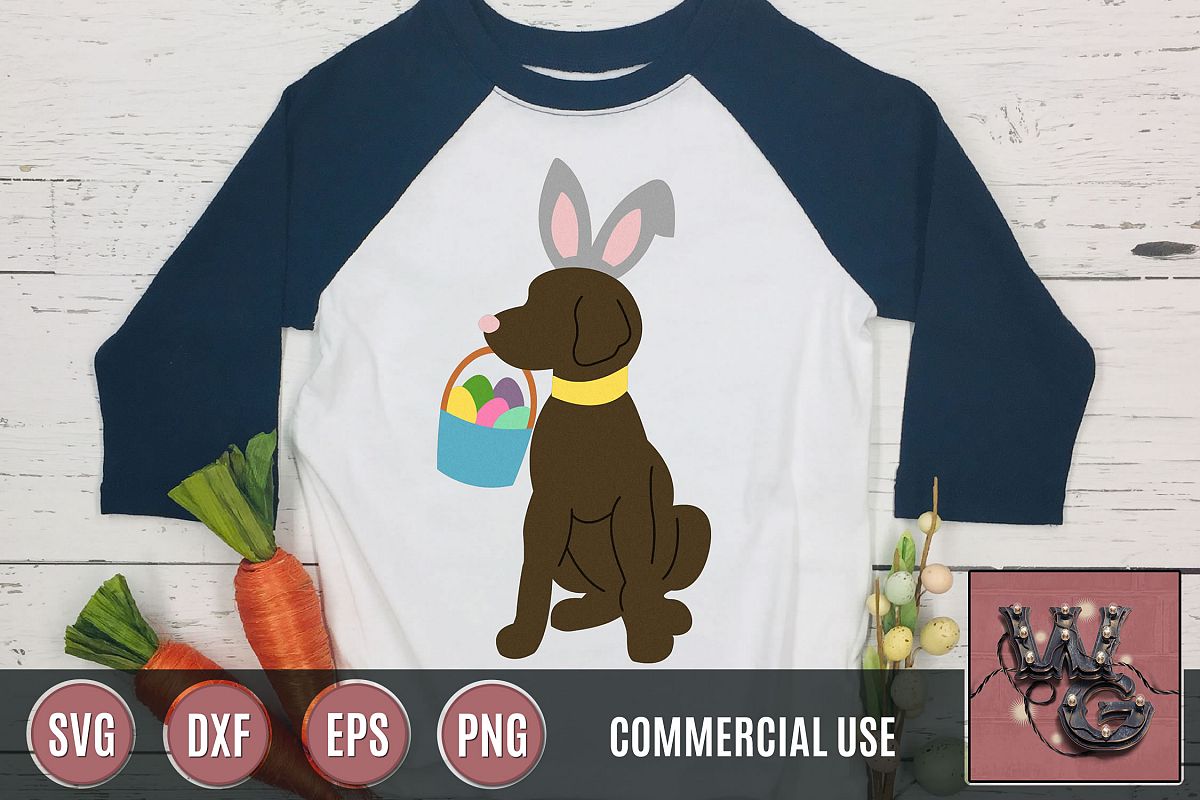 Dog Easter Bunny SVG DXF PNG EPS Commercial example image 1
