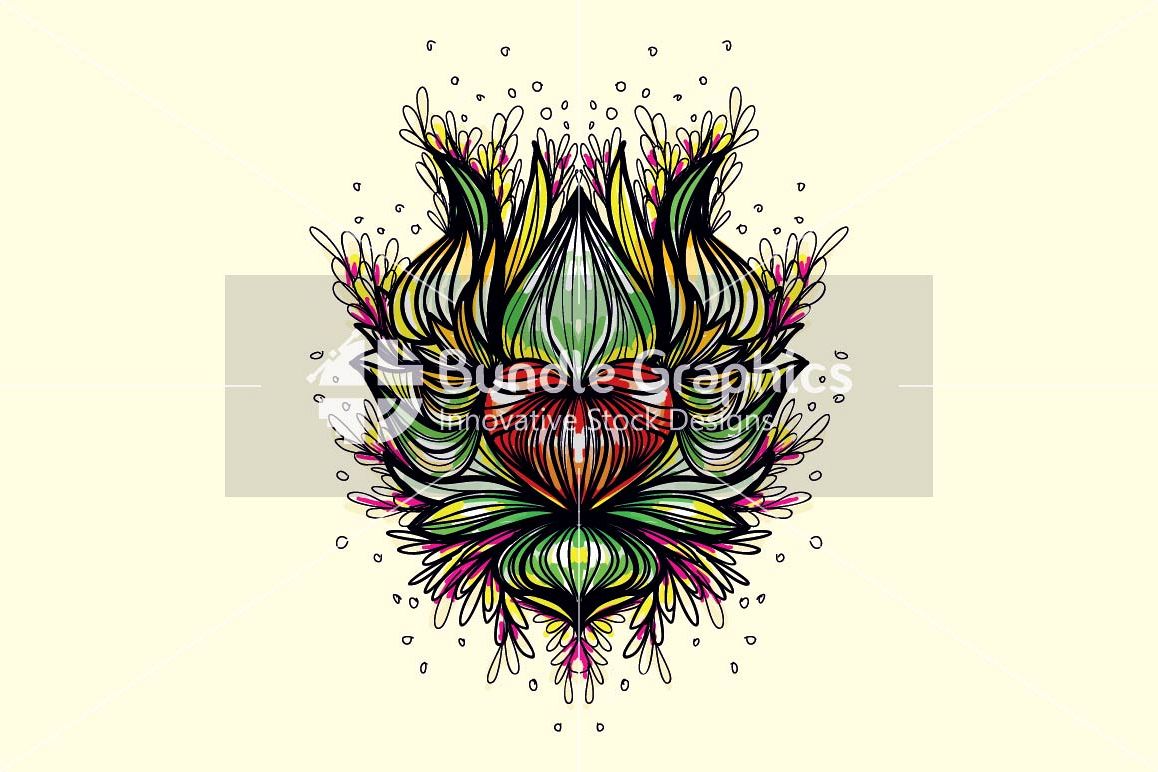 Lotus Heart - Freehand Symmetrical Design Background example image 1