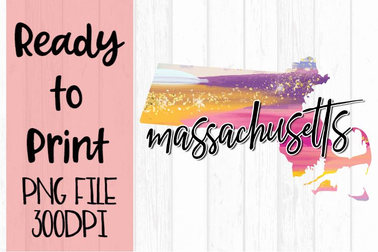 Massachusetts Painted States Ready to Print example image 1