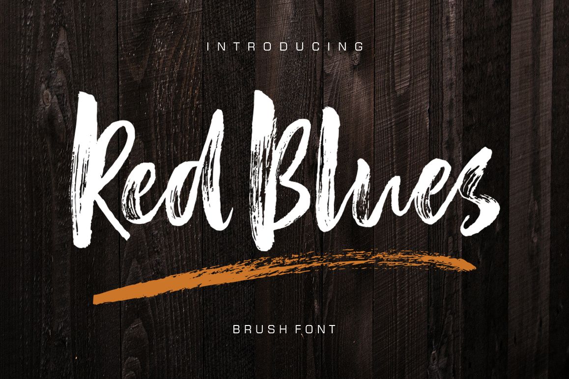 Red Blues Brush Font example image 1