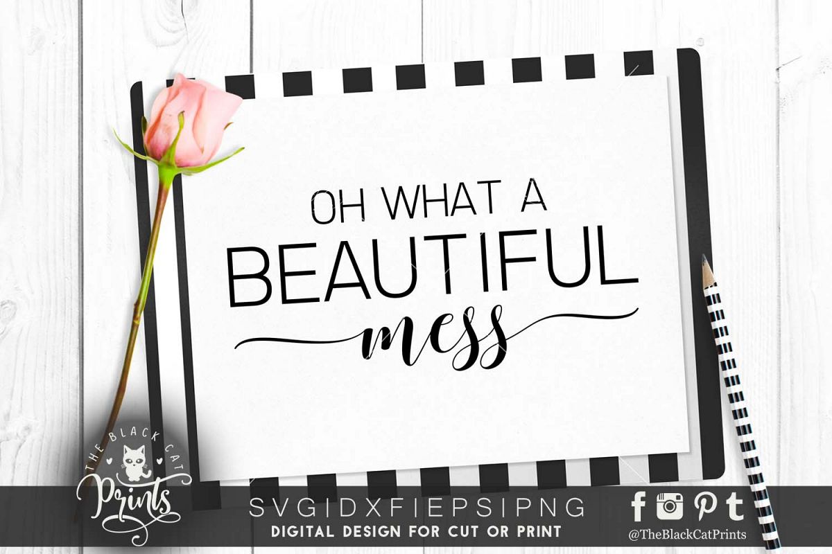 Oh what a beautiful mess SVG PNG EPS DXF example image 1